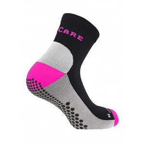 Skridsikre kompressionssokker til træning, sort/pink