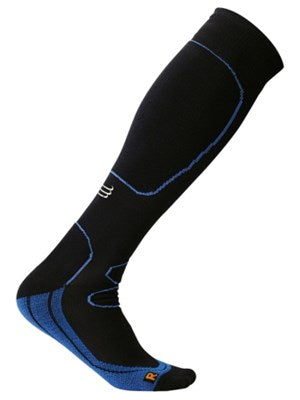 Kompressionsstrømper til sport - sort m. blå detaljer
