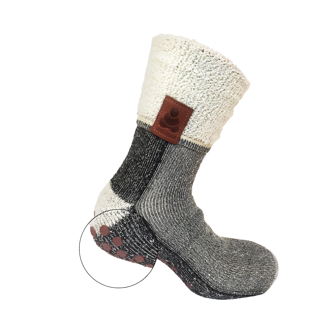 Buddha Socks skridsikre sokker med uld, sort