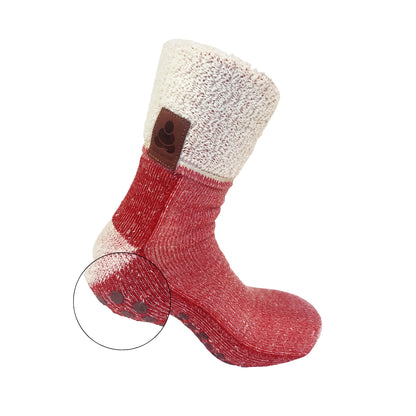 Buddha Socks skridsikre sokker med uld, rød