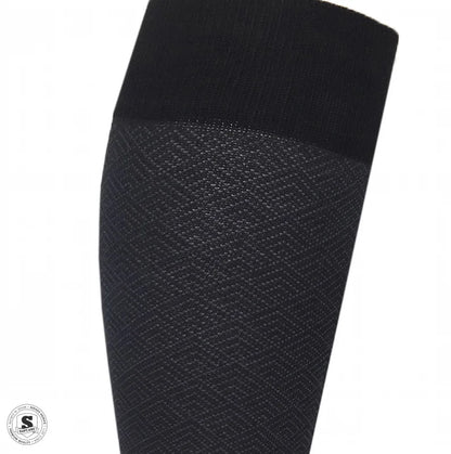 Stilfulde støttestrømper med  diskret gråt mønster, bambus