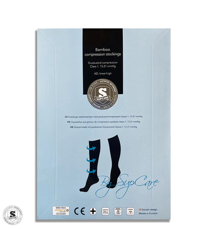 Ensfarvede støttestrømper, sort