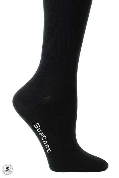 Ensfarvede støttestrømper, sort