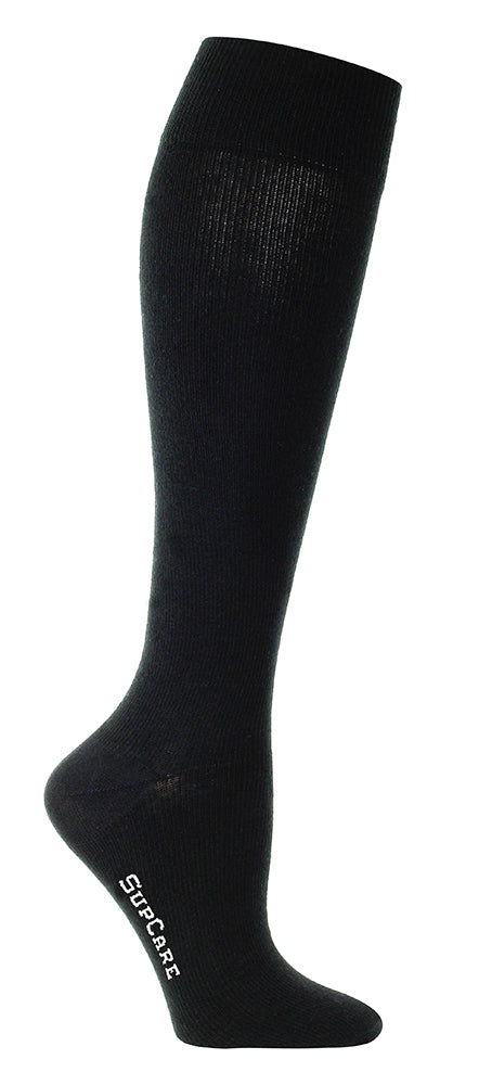 Ensfarvede støttestrømper, sort