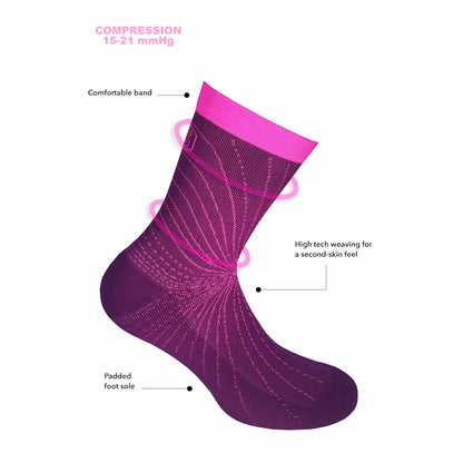 SupCare Cooling Knit  kompressionssokker, lilla/pink