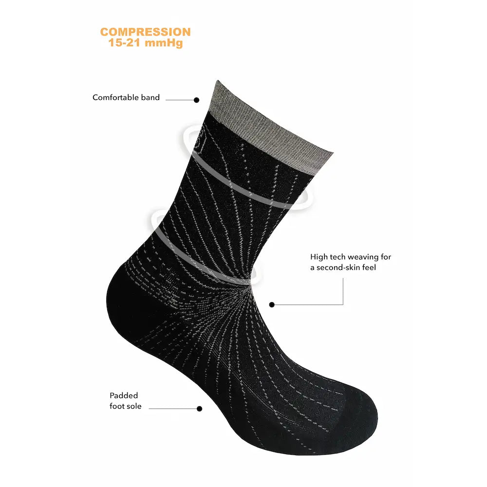 SupCare Cooling Knit kompressionssokker, sort