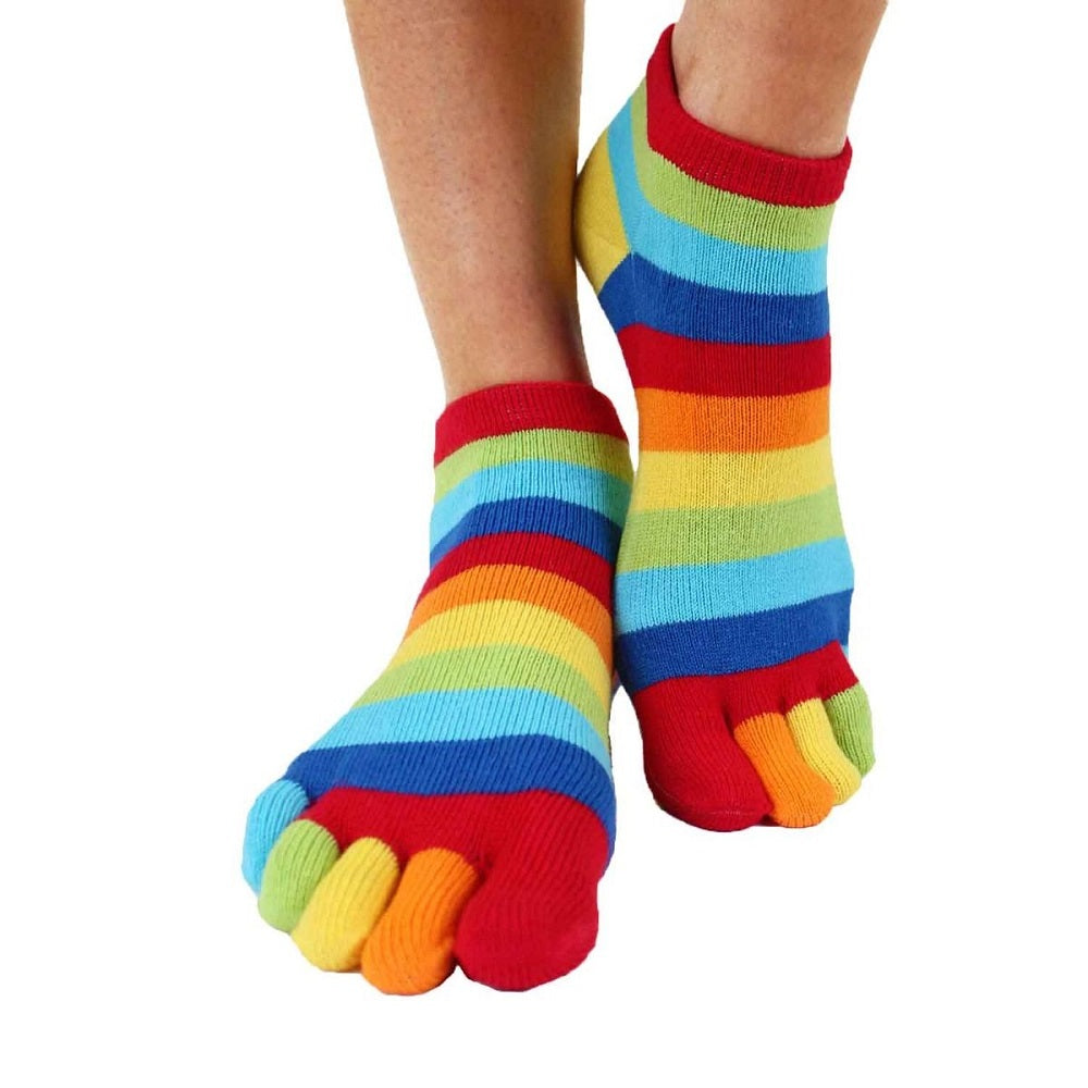 TOETOE Essential Anklet - Ankelhøje tåstrømper, regnbue