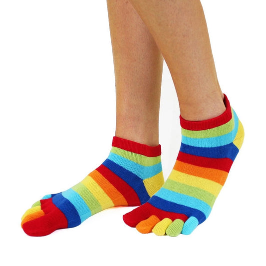TOETOE Essential Anklet - Ankelhøje tåstrømper, regnbue