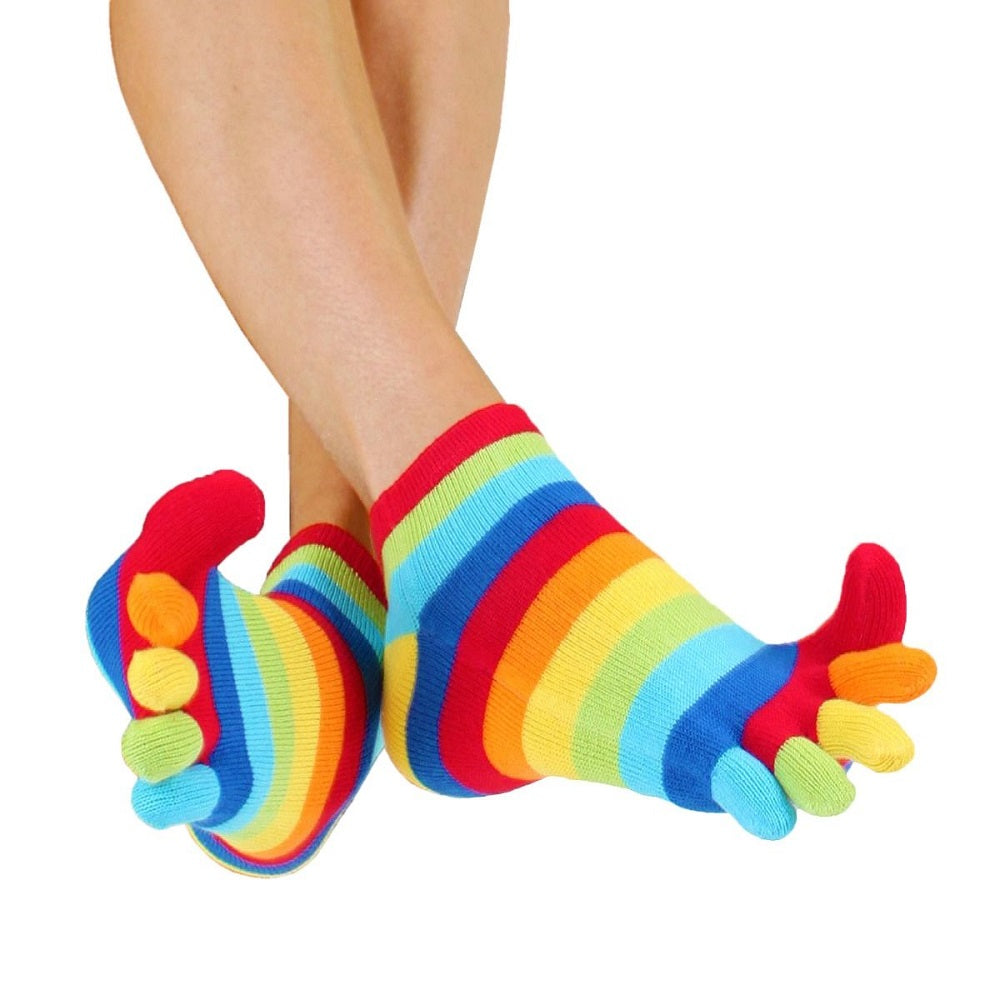 TOETOE Essential Anklet - Ankelhøje tåstrømper, regnbue