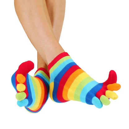 TOETOE Essential Anklet - Ankelhøje tåstrømper, regnbue