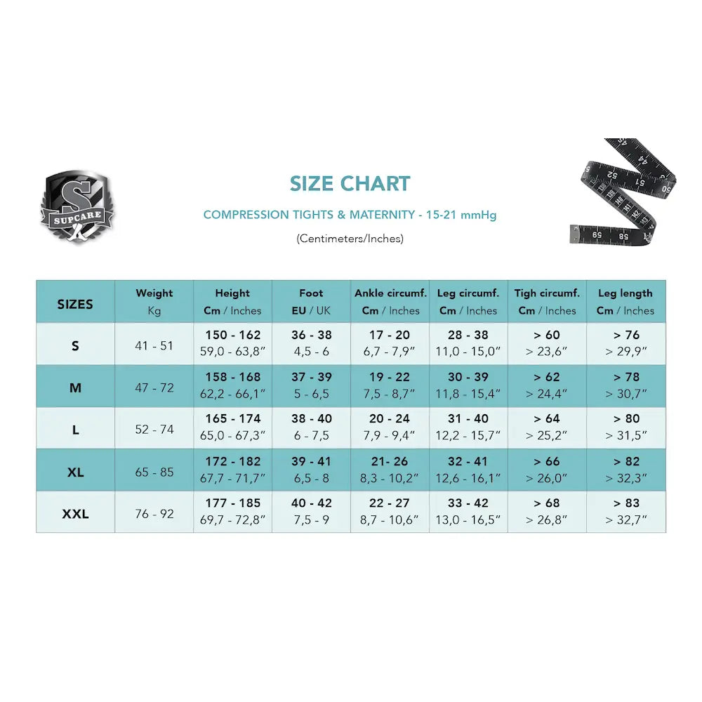 SupCare kompressionsleggings til gravide, sort
