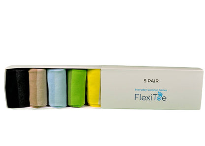 Tåsokker i bomuld, blandede farver, 5-pak