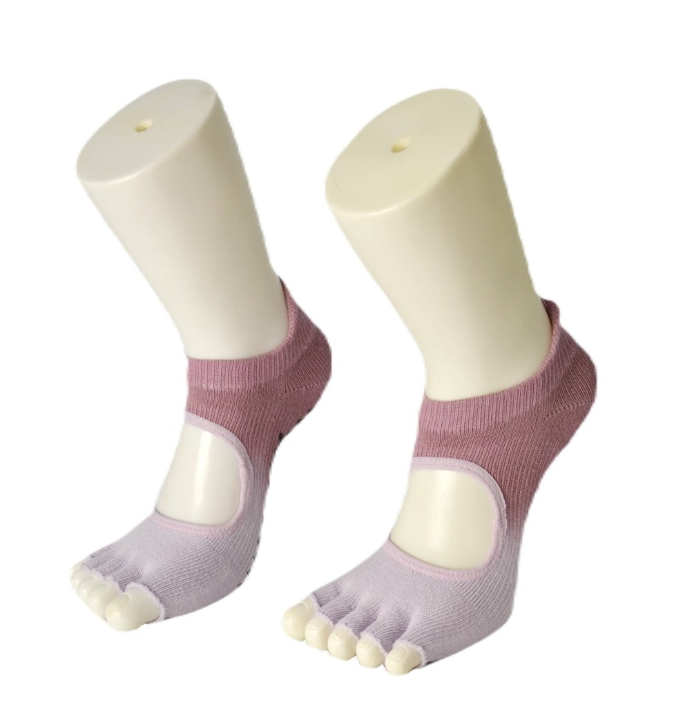 Skridsikre yoga-strømper med åben tå