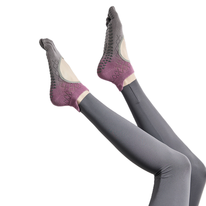 Skridsikre yoga-tåstrømper