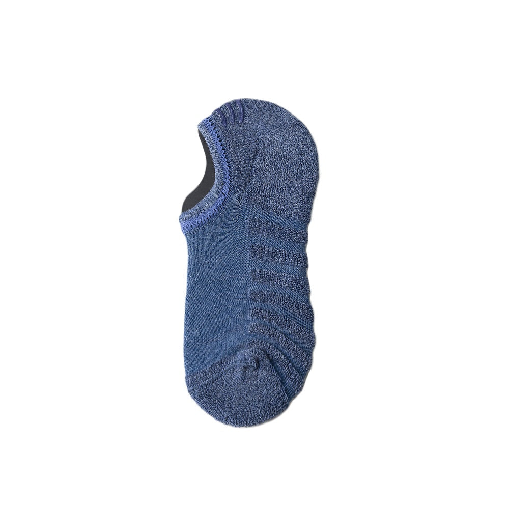 Ensfarvede no-show strømper i bomuld