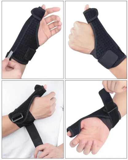 Tommelstøtte med skinne