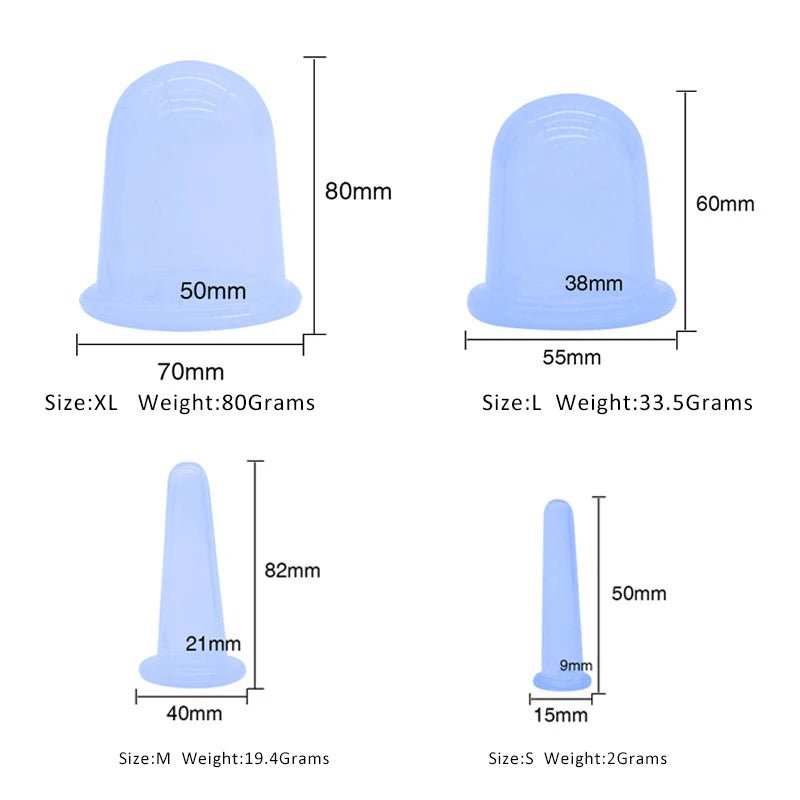 Massage mod cellulite - Massagekopper 4-pak