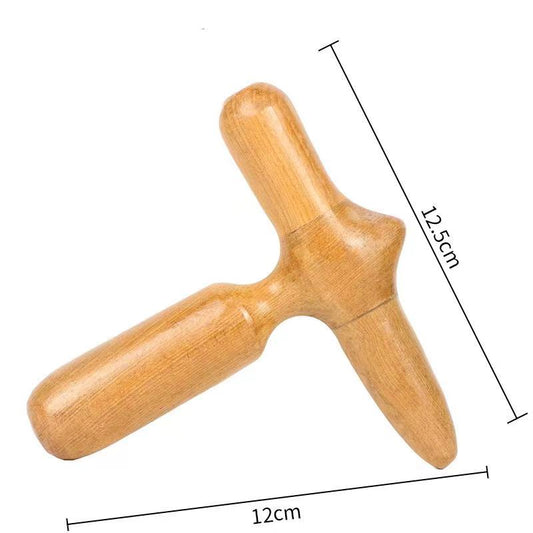 Massageværktøj T-formet i træ
