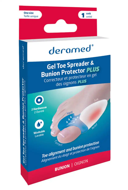 Deramed - Tåskiller og beskyttelse mod knyst (hallux valgus) i gel