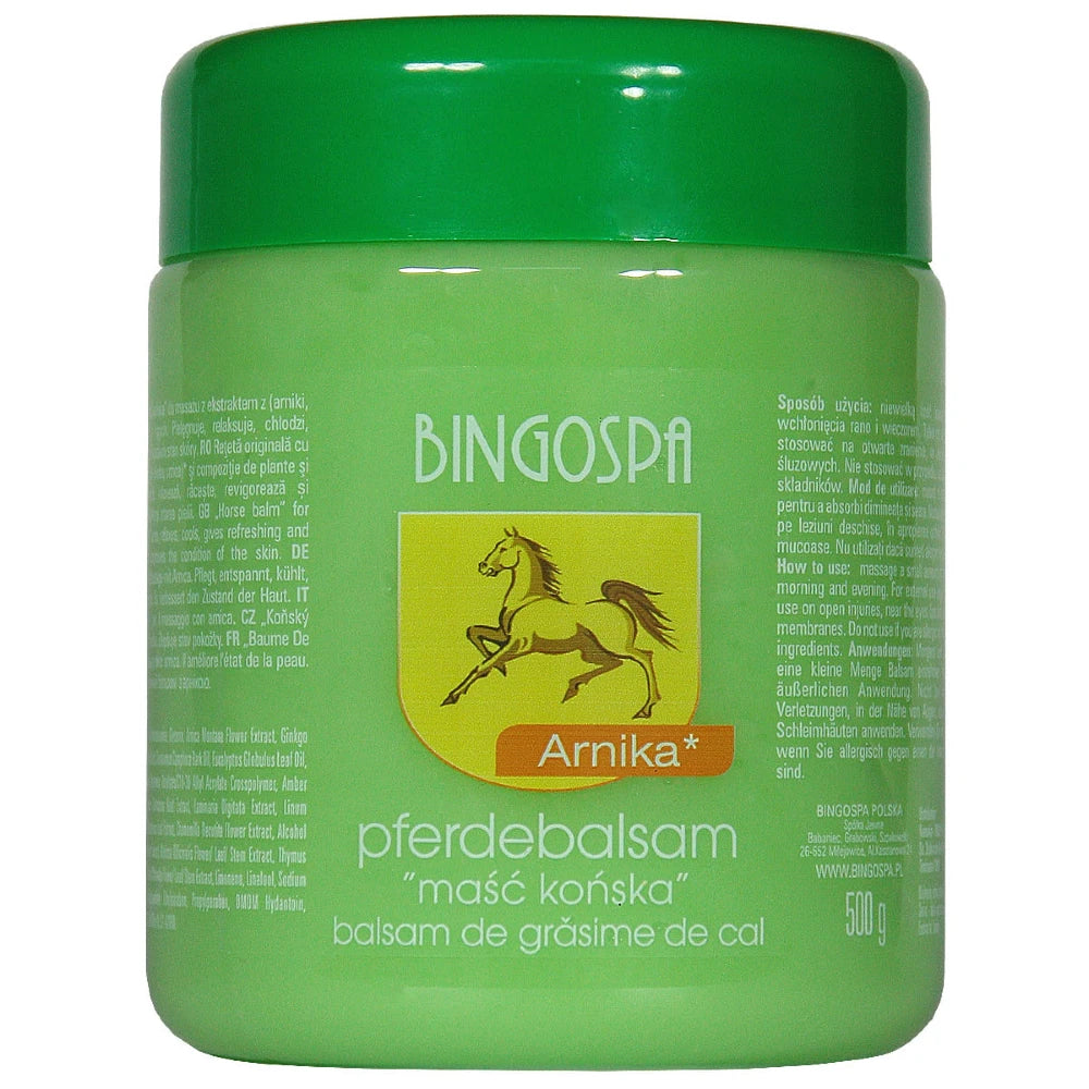 Hestebalsam med arnica til muskelømhed og træningsømhed