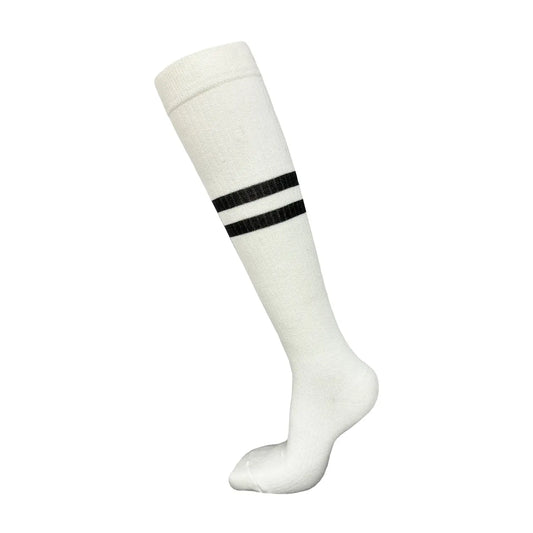 Støttestrømper bomuld med to striber 15-20 mmHg - 4-pak