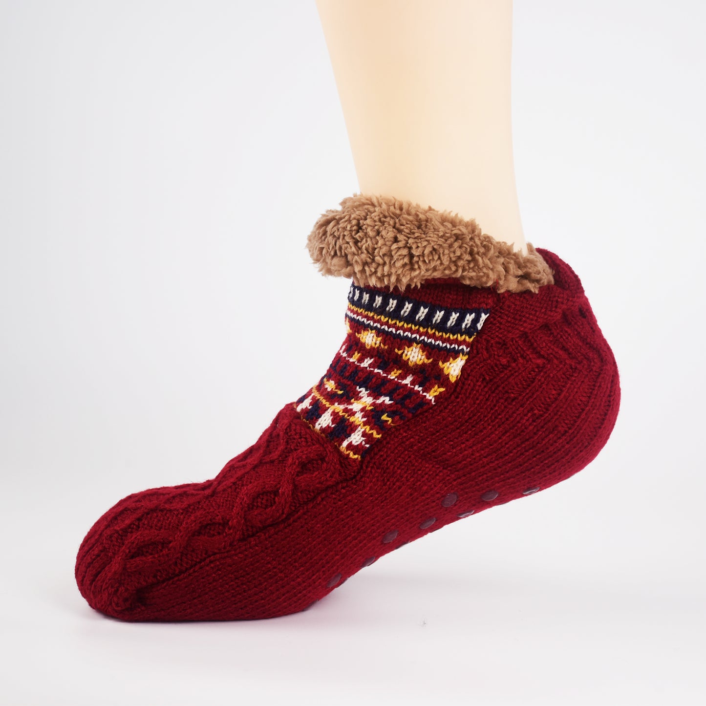 Varme tøfler med skridsikker sål