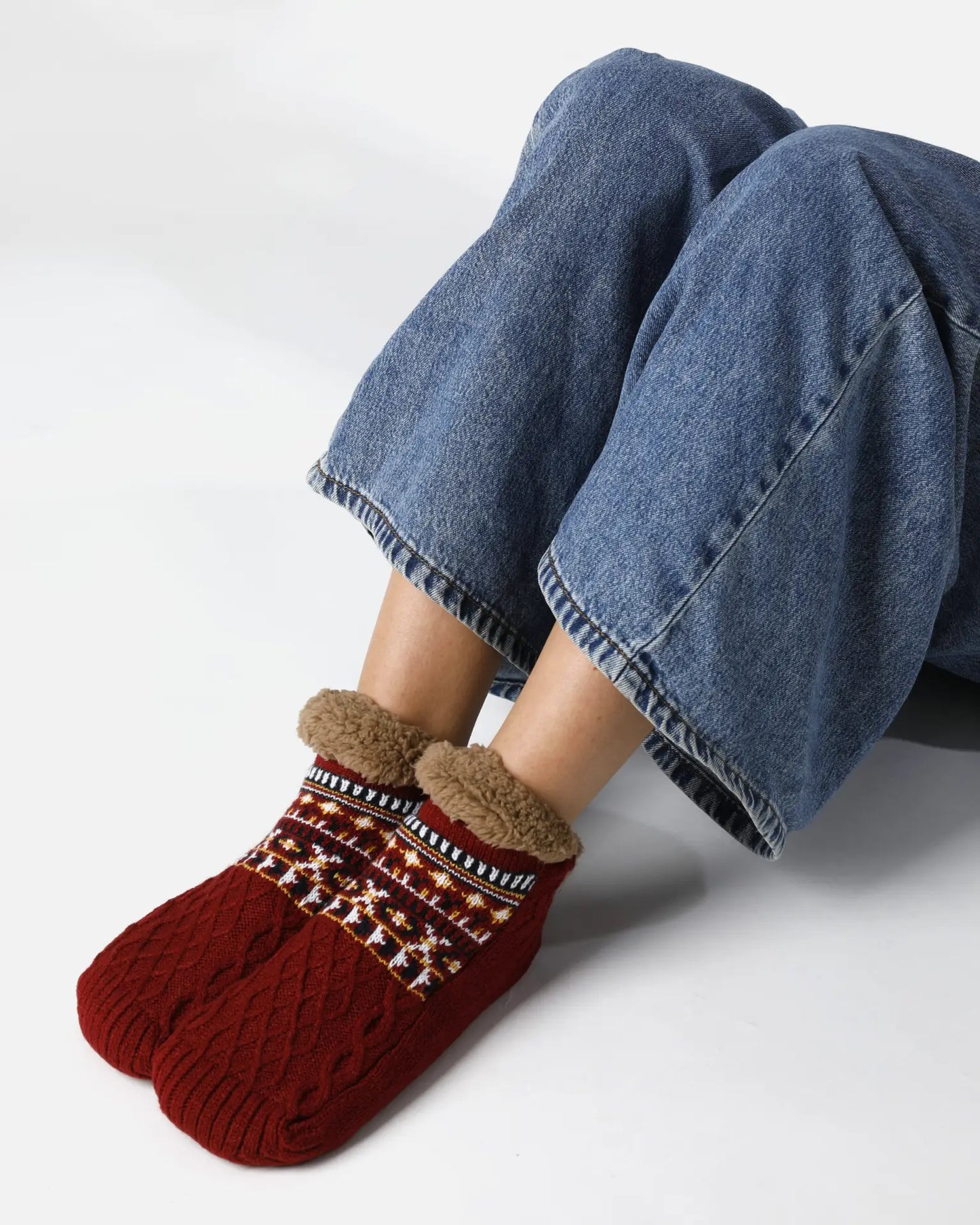 Varme tøfler med skridsikker sål