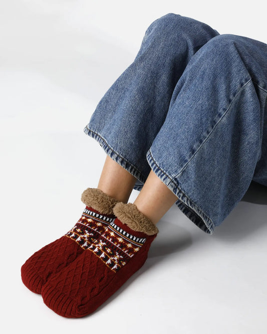 Varme tøfler med skridsikker sål