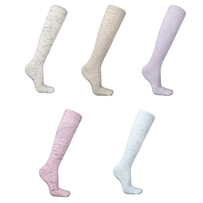 Melerede støttestrømper i bomuld til kvinder 5-pak - 20-30 mmHg
