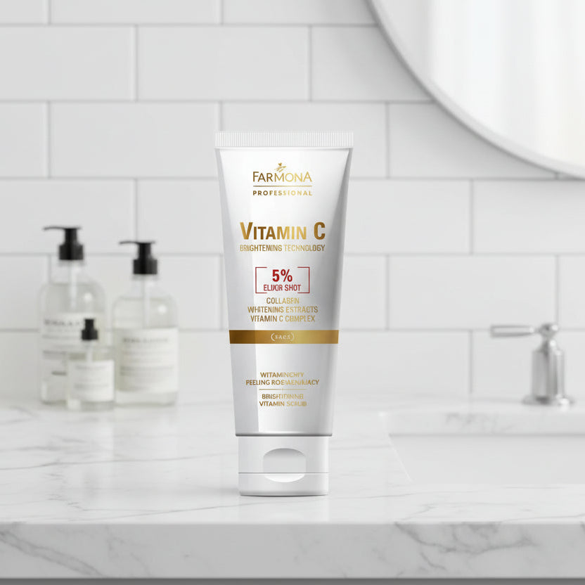 Gelpeeling med C-vitamin, der fugter og giver huden ny glød.