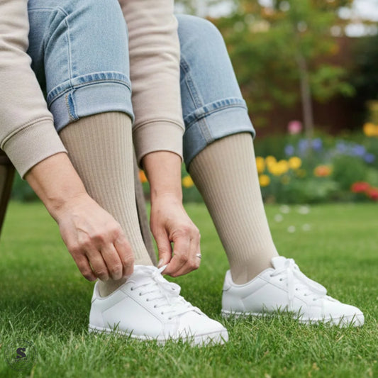 Støttestrømper i bambus 5-pak pastel