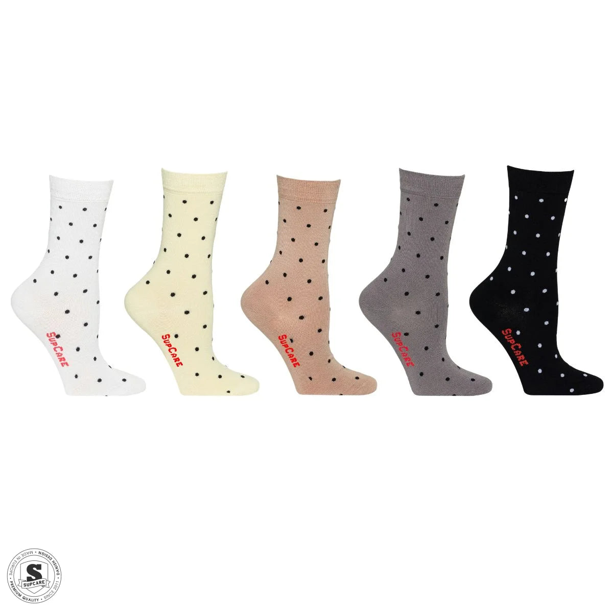 Prikkede ankelsokker i bomuld 5-pak