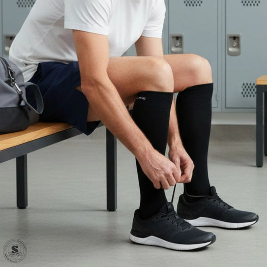 Kompressionsstrømper til sport og løb 15-21 mmHg - Sort