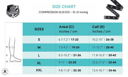 Kompressionssleeves i bambus 15-21 mmHg - sort
