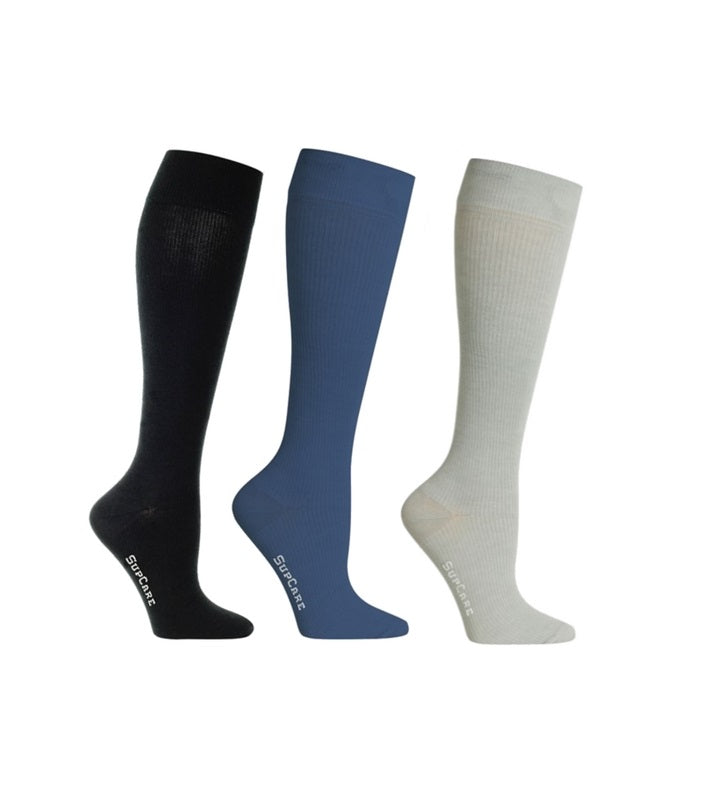 Støttestrømper af bambus, i klare basisfarver