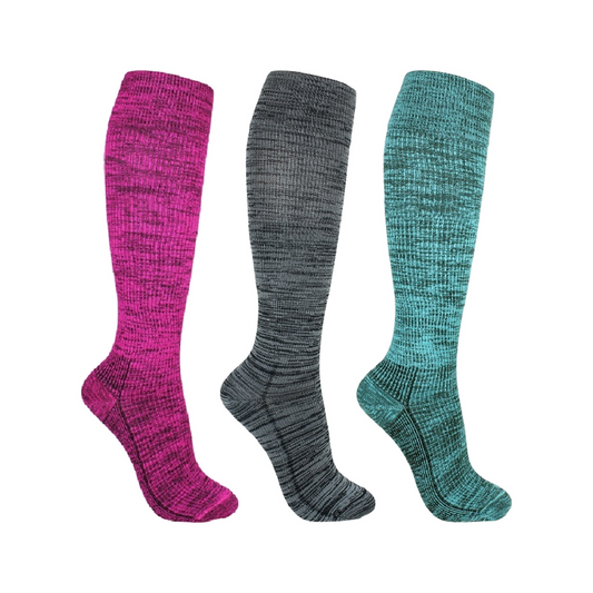 Melerede støttestrømper af bambus