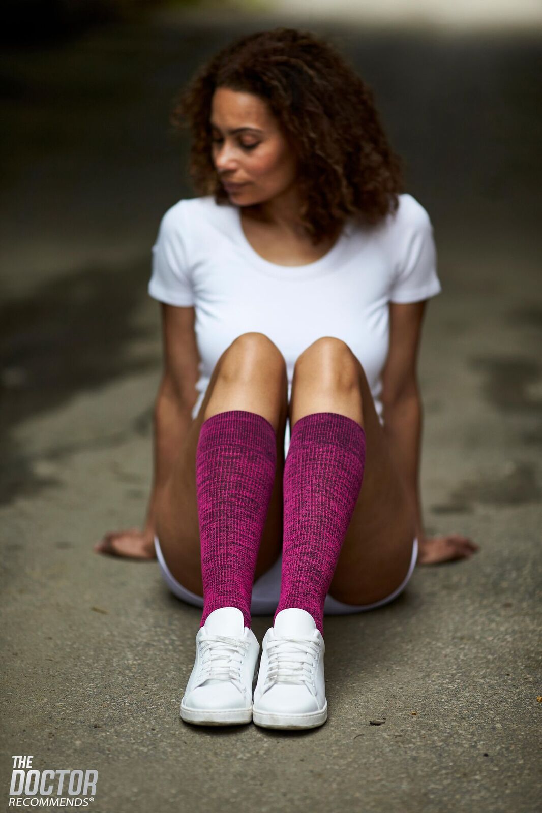 Melerede støttestrømper af bambus