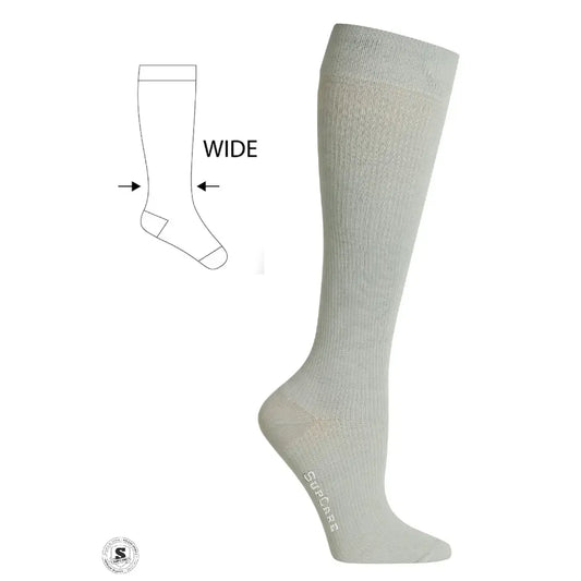 Støttestrømper af bambus,  bred model, grå