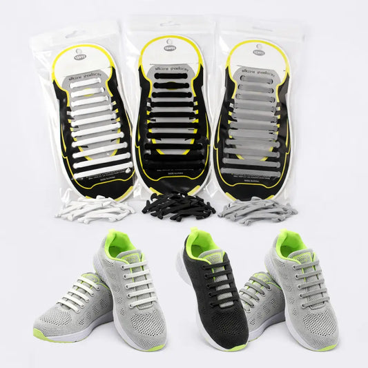 Silikonsnørebånd uten knyting - 20-pakning