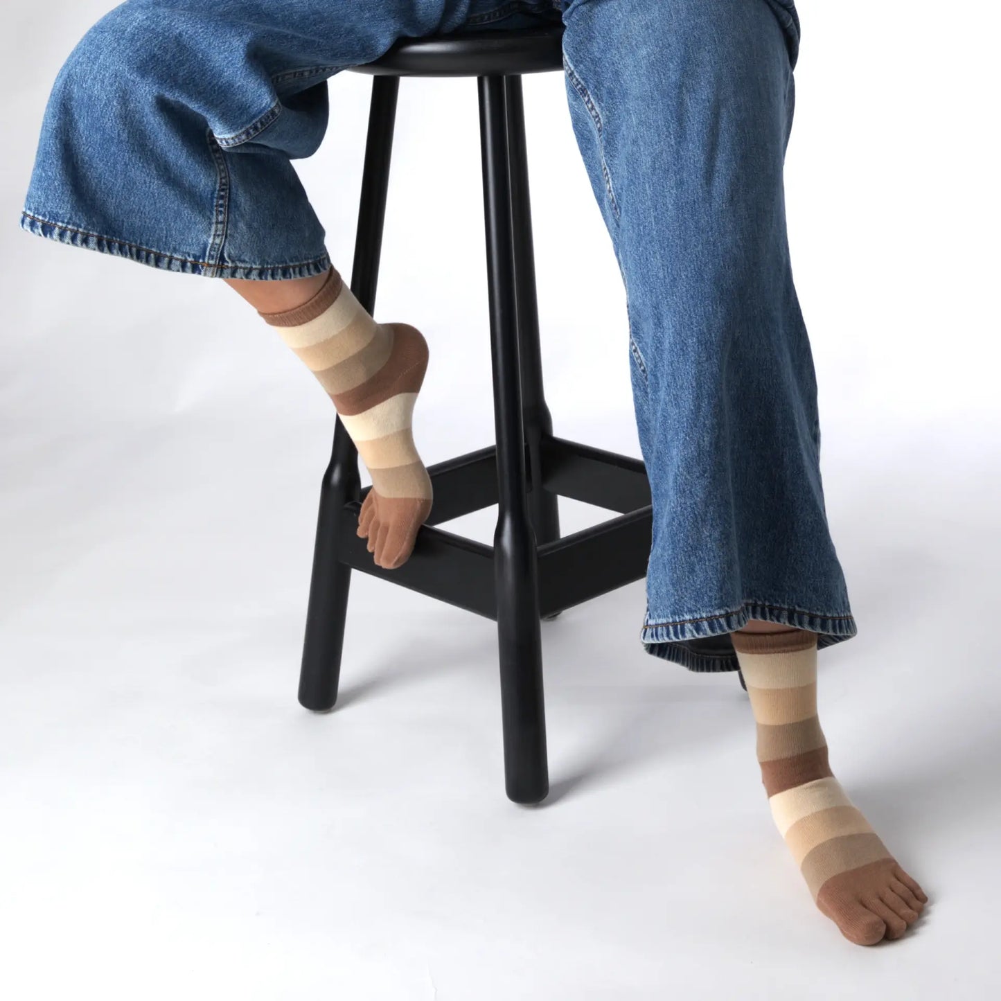 Tåsokker i bomuld - stribet