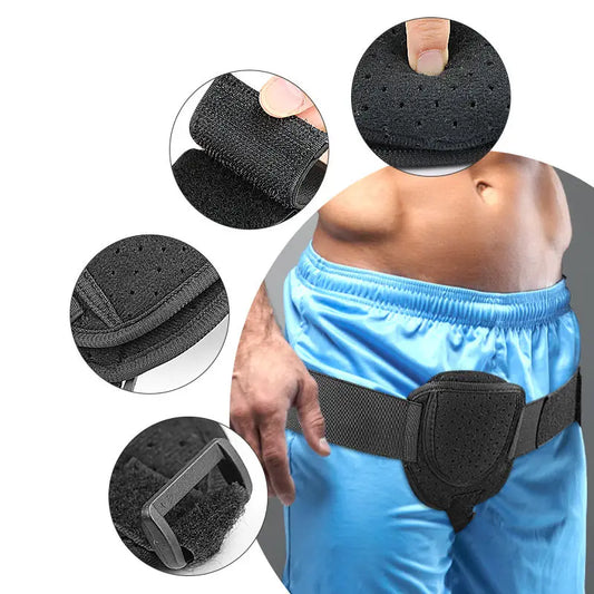 Brokbælte med aftagelig kompressionspude (venstre)