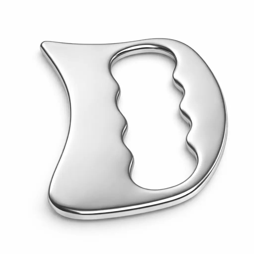 Gua sha med greb Stainless Steel