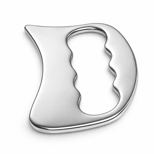 Gua sha med greb Stainless Steel