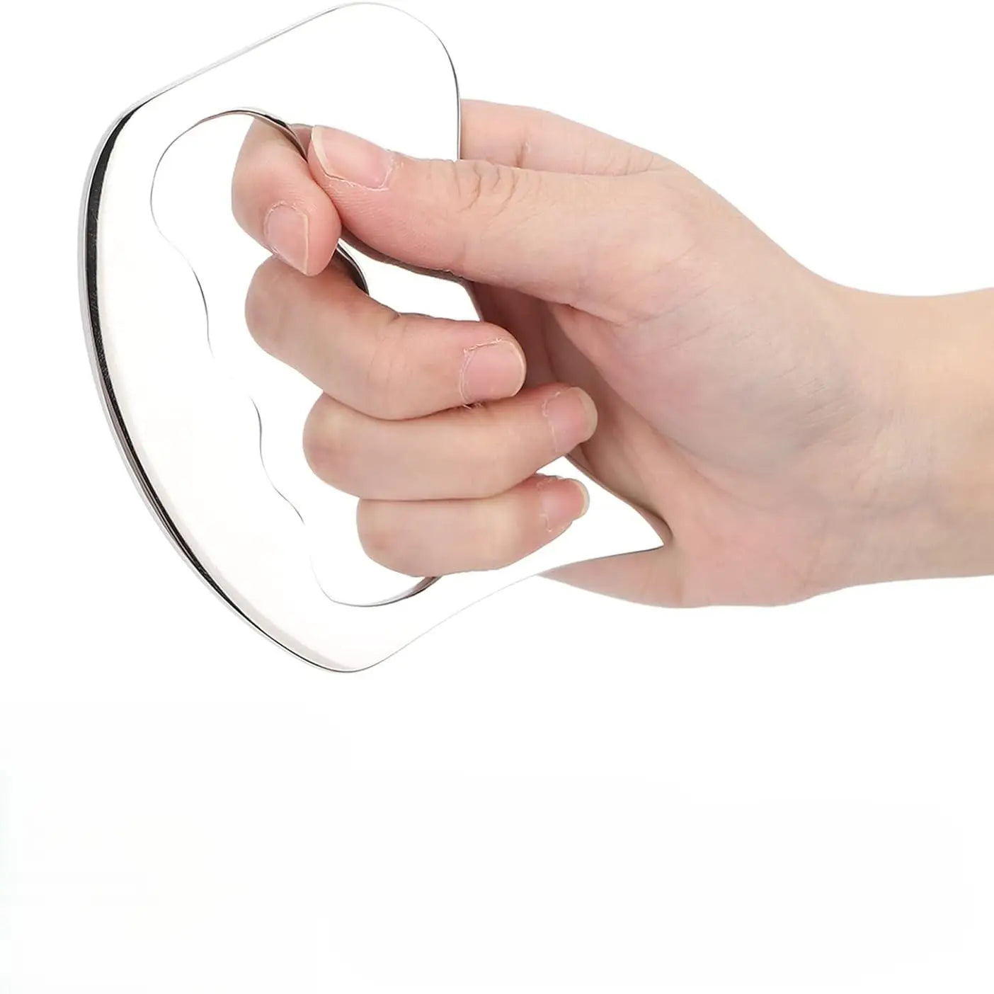 Gua sha med greb Stainless Steel