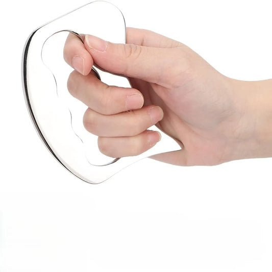 Gua sha med greb Stainless Steel