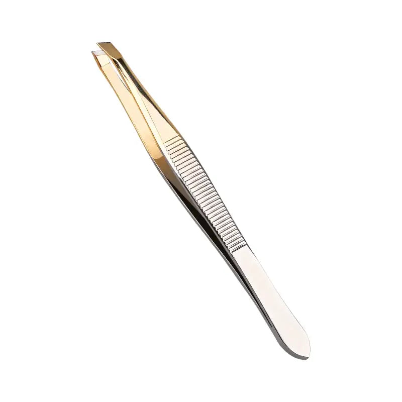 Pincet til øjenbryn - skrå spids i rustfrit stål