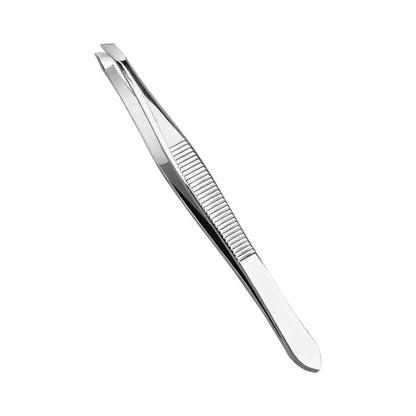 Pincet til øjenbryn - skrå spids i rustfrit stål