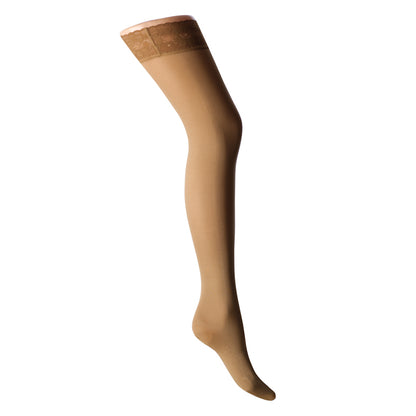 Støttestrømper selvsiddende i mikrofiber med silikone bånd 18-22 mmHg