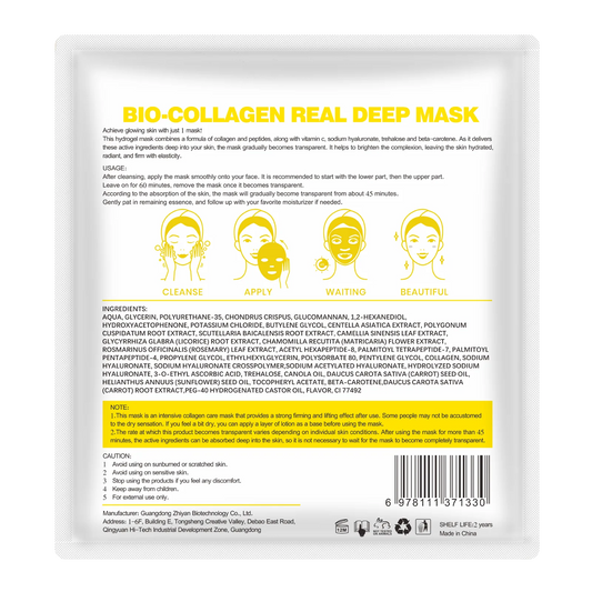 Bio-Collagen Real Deep Mask - Giver Glød & Styrker