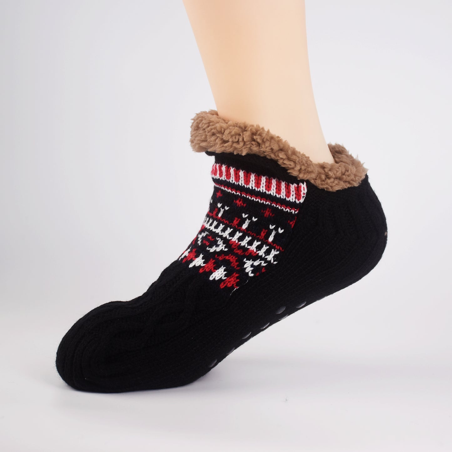 Varme tøfler med skridsikker sål